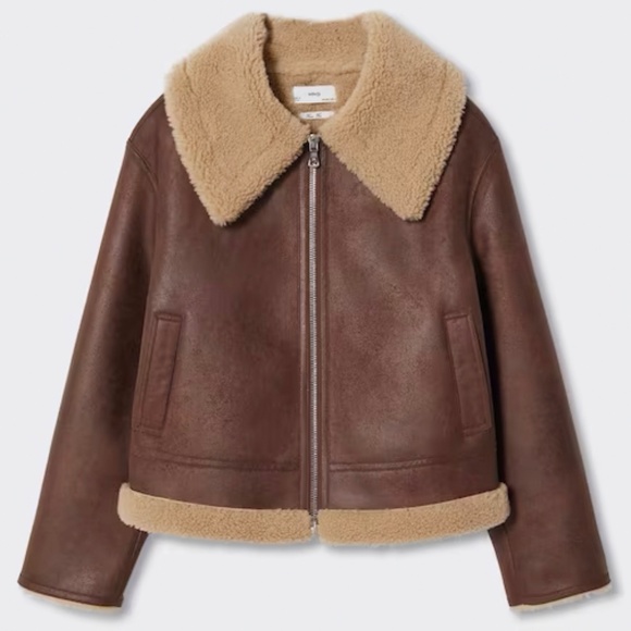 Mango Shearling Collar Jacket – WORN ONCE - Picture 1 of 7